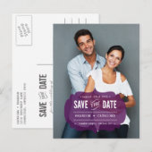 Faire-part Étiquette transparente violette | Carte postale de (Devant / Derrière)