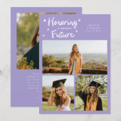 Faire-part Étoiles de brillant avenir Multi Photo Lilas Grad (Devant / Derrière)
