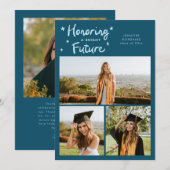 Faire-part Étoiles de brillant avenir Multi Photo Turquoise D (Devant / Derrière)