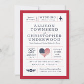 Faire-part Étoiles et rayures Force aérienne militaire patrio (Devant)