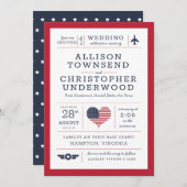 Faire-part Étoiles et rayures Force aérienne militaire patrio (Devant / Derrière)