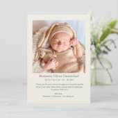 Faire-part Étoiles neutres de genre MInimal Simple Sweet Baby (Debout devant)