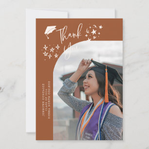 Faire-part Étoiles Remerciements Originaux Photo de Diplômé e