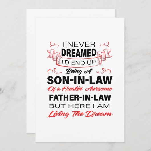 Faire-part Être Un Fils En Droit Don Pour Votre Fils (Devant / Derrière)