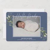 Faire-part Eucalyptus Blue Boy annonce de naissance (Devant)