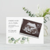 Faire-part Eucalyptus Botanical Baby Scan (Debout devant)
