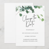 Faire-part Eucalyptus Changer la Date Report de Mariage (Devant / Derrière)