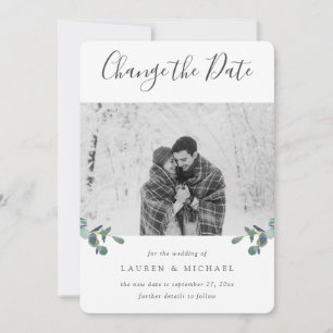 Faire-part Eucalyptus Crest Aquarelle Changer la Date