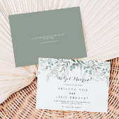 Faire-part Eucalyptus Elopement vert minimaliste