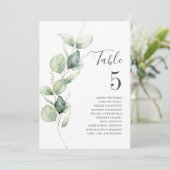 Faire-part Eucalyptus Green Tableau Numéro 5 Siège Mariage (Debout devant)