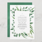 Faire-part Eucalyptus Mariage de verdure Célébration de la vi (Devant / Derrière)