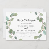 Faire-part Eucalyptus Moderne Elopement de calligraphie (Devant)