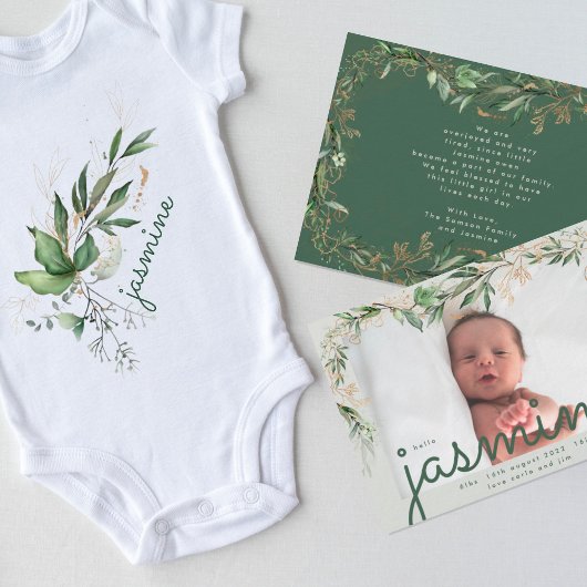 Faire-part Eucalyptus paisible Elégant verre de mer vert bris