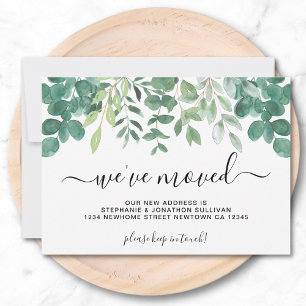 Faire-part Eucalyptus verdure Nous avons déplacé la Faire-par