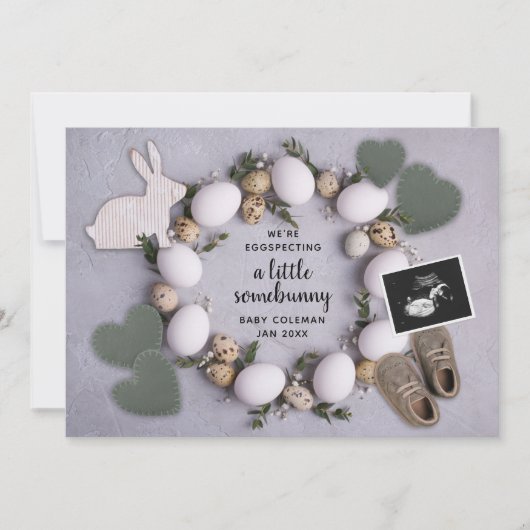 Faire-part Evénement Printemps Pâques Grossesse Révéler bébé (Devant)