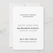 Faire-part Exercice Science Bachelor of Science Graduation (Devant)
