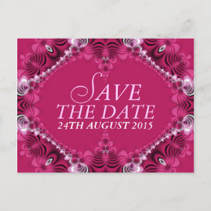 Faire-part Exotic Pink Lacy Enregistrer la date Carte postale