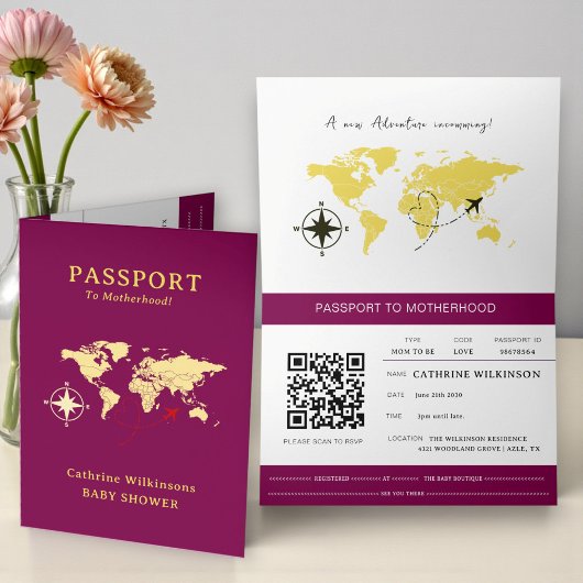 Faire-part explorer Travel Themed Baby Shower Card