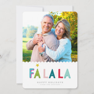 Faire-part FA LA LA HOLIDAY PHOTO audacieux dabs colorés