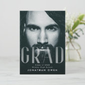 Faire-part Fade douce Grande GRADE Photo Script moderne (Debout devant)