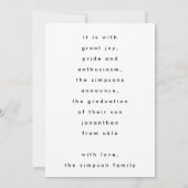 Faire-part Fade douce Grande GRADE Photo Script moderne (Dos)