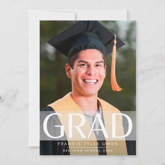 Faire-part Fading Stripe GRAD Lycée Classe de photo (Devant)