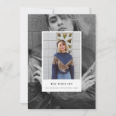 Faire-part Faire Annonce de Diplômé avec des Photos Superposé (Devant)