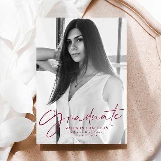 Faire-part Faire annonce de fin d'études avec photo et écritu