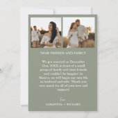 Faire-part Faire annonce de fuite amoureuse vert sage (Dos)