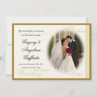 Faire-part Faire Annonce de Mariage Classique Élégant