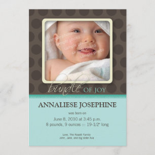 Faire-part Faire Annonce de Naissance :: Bleu Turquoise