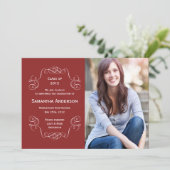 Faire-part Faire annonce de remise de diplôme - Rouge (Debout devant)