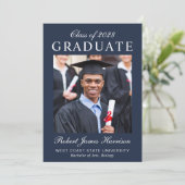 Faire-part Faire annonce de remise de diplôme universitaire e (Debout devant)