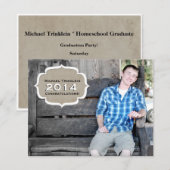 Faire-part Faire annonce de remise de diplômes photo sur parc (Devant / Derrière)