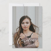 Faire-part Faire Classique Script Stylé Deux Photo Diplômé (Devant)