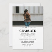 Faire-part Faire Classique Script Stylé Deux Photo Diplômé (Dos)