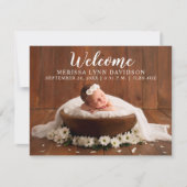 Faire-part Faire Connaître la Photo de Fille de Script de Bie (Devant)