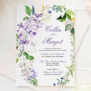 Faire-part Faire couronne florales violettes faire part de ma