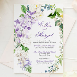 Faire-part Faire couronne florales violettes faire part de ma