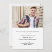 Faire-part Faire débuter l'aventure Photo Annonce de remise d (Dos)