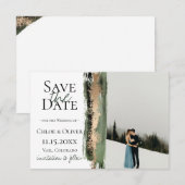 Faire-part Faire Enregistrer La Date De Photo De Pinceau Doré (Devant / Derrière)