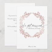 Faire-part Faire Nous sommes mariés Annonce de mariage Rose (Devant / Derrière)