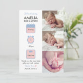 Faire-part Faire-part/carte de remerciements pour bébé (Debout devant)