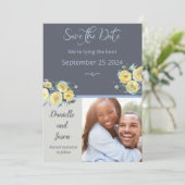 Faire-part Faire part de mariage avec photo Roses Jaunes sur  (Debout devant)