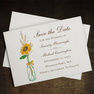 Faire-part Faire part de mariage floral tournesol rustique Ép
