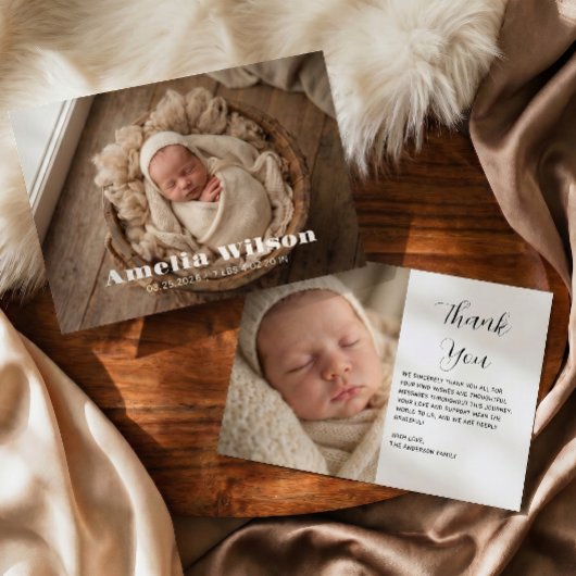 Faire-part Faire Part de Naissance Élégant et Simple de Bébé