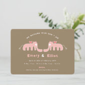 Faire-part Faire part de naissance photo bébé fille éléphant  (Debout devant)