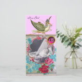 Faire-part Faire part de naissance STORK avec monogramme, rub (Debout devant)