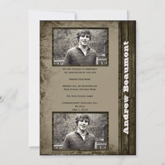 Faire-part Faire part de remise de diplôme avec photo de camp (Devant)