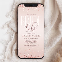 Faire part mobile de bapteme de mariage Rose Gold